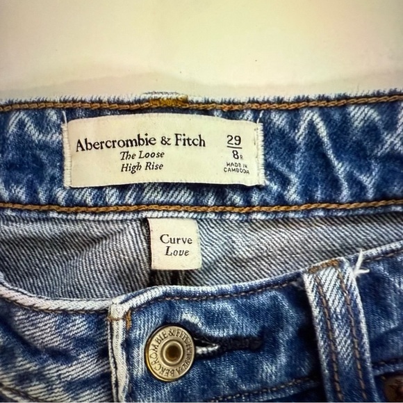 Abercrombie & Fitch High Rise Blue Jeans wide leg loose fit women’s size 29 - Picture 3 of 6